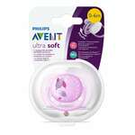 Авент Ультра Софт Avent Ultra Soft Пустышка 6-18 мес.силикон для девочек соска мягкая и гибкий нагубник SCF529/12 (1 шт. футляр) Филипс Электроникс ЮК Лтд - Великобритания