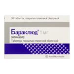 Бараклюд (табл. п. плен. о. 1 мг № 30) Бристол-Майерс Сквибб Компани АстраЗенека Фармасьютикалс ЛП США