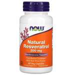 Now Ноу Натуральный Ресвератрол Natural Resveratrol 200 мг (капсулы N60) Now Foods Ноу фудс - США