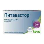 Питавастор (табл. п. плен. о. 2 мг № 98) Ван Ин Фарм. Ко., Лтд. Республика Корея Тева Фармацевтические Предприятия Лтд Израиль