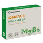 Биафишенол Омега-3 Магний В6 (капсулы мягкие 0,35г N30 + капсулы твердые 0,6г N30) БиоФарм ООО (г. Москва) - Россия