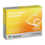 Аскорбат натрия Витамин С 250 мг некислотная форма (таблетки 600 мг N30) Витамир Vitamir Квадрат-С ООО - Россия