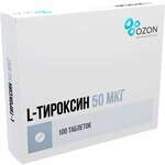 Л-Тироксин  (таблетки 50 мкг № 100) Озон ООО г. Жигулевск Россия