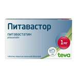 Питавастор (табл. п. плен. о. 1 мг № 98) Ван Ин Фарм. Ко., Лтд. Республика Корея Тева Фармацевтические Предприятия Лтд Израиль