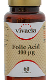 Вивация Vivacia Фолиевая кислота Folic acid 400 мг (таблетки N60) Мэривери Лимитед MARYVERY LIMITED - Англия