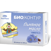 Льняное Масло БиоКонтур (капсулы 340 мг N60) Полярис ООО (г. Мурманск) - Россия